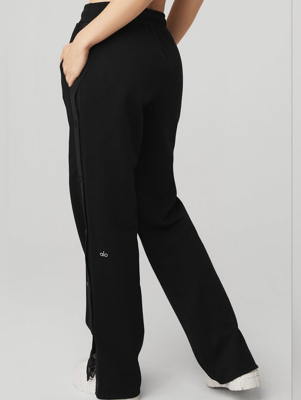 Alo Black Snap-Button Track Pants XS